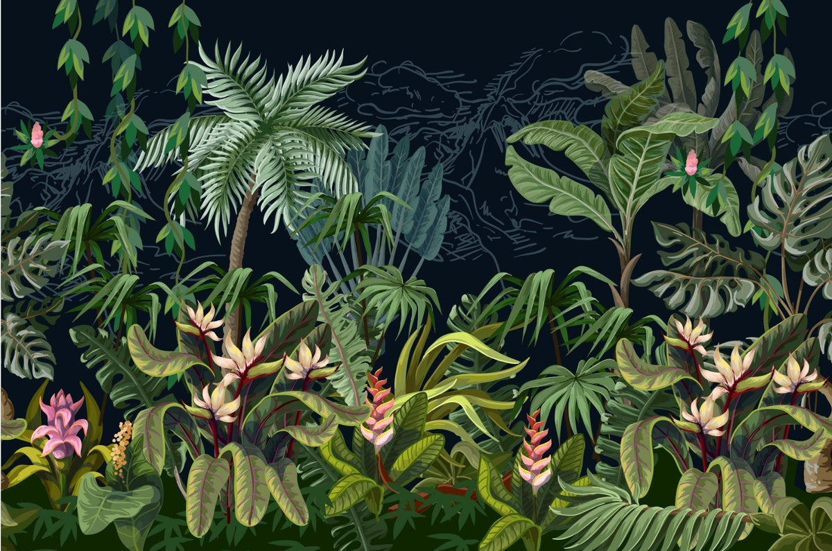 Tropical Forest Wallpaper Mural in your room