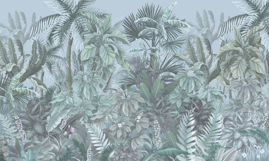 Green Tropical Leaf Forest Wallpaper Mural