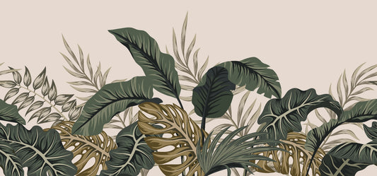 Tropical Leaves & Fern Design Wallpaper Mural