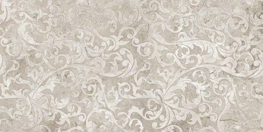 Vintage Beige Color Floral Pattern Wallpaper
