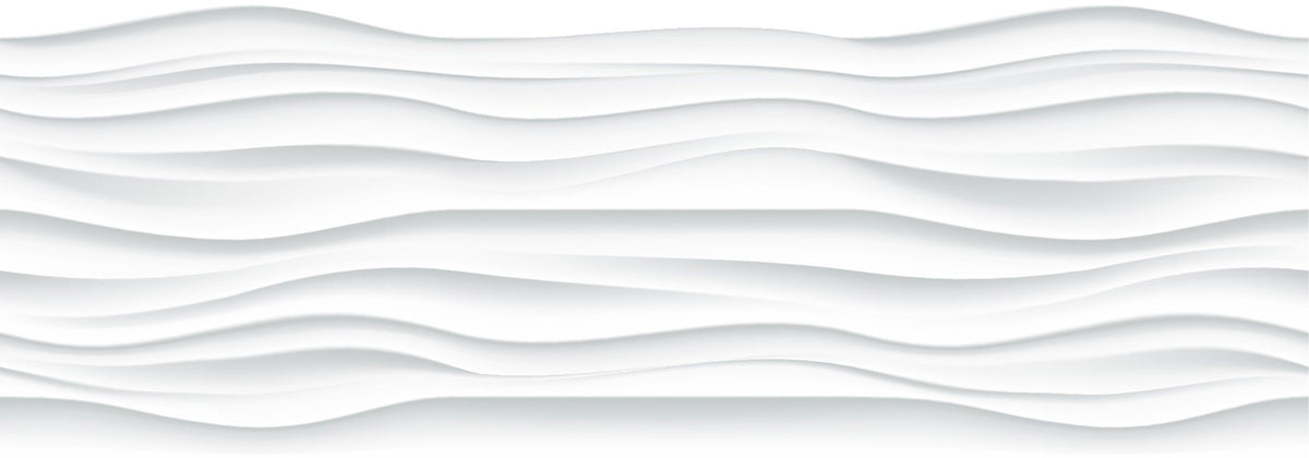 White Color Wave Wallpaper Murals in your room