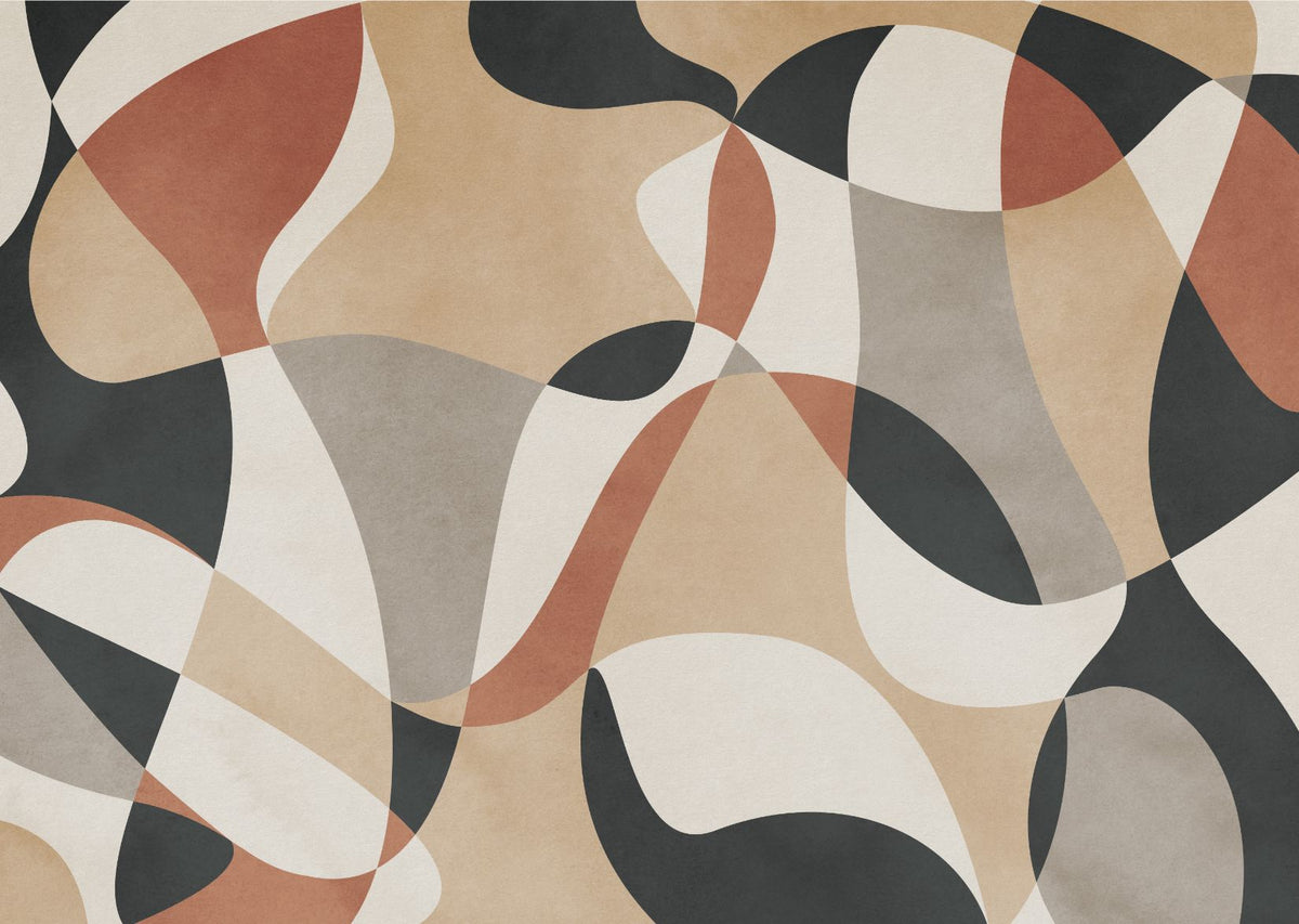 Contemporary Geometric Shapes Wallpaper in your room
