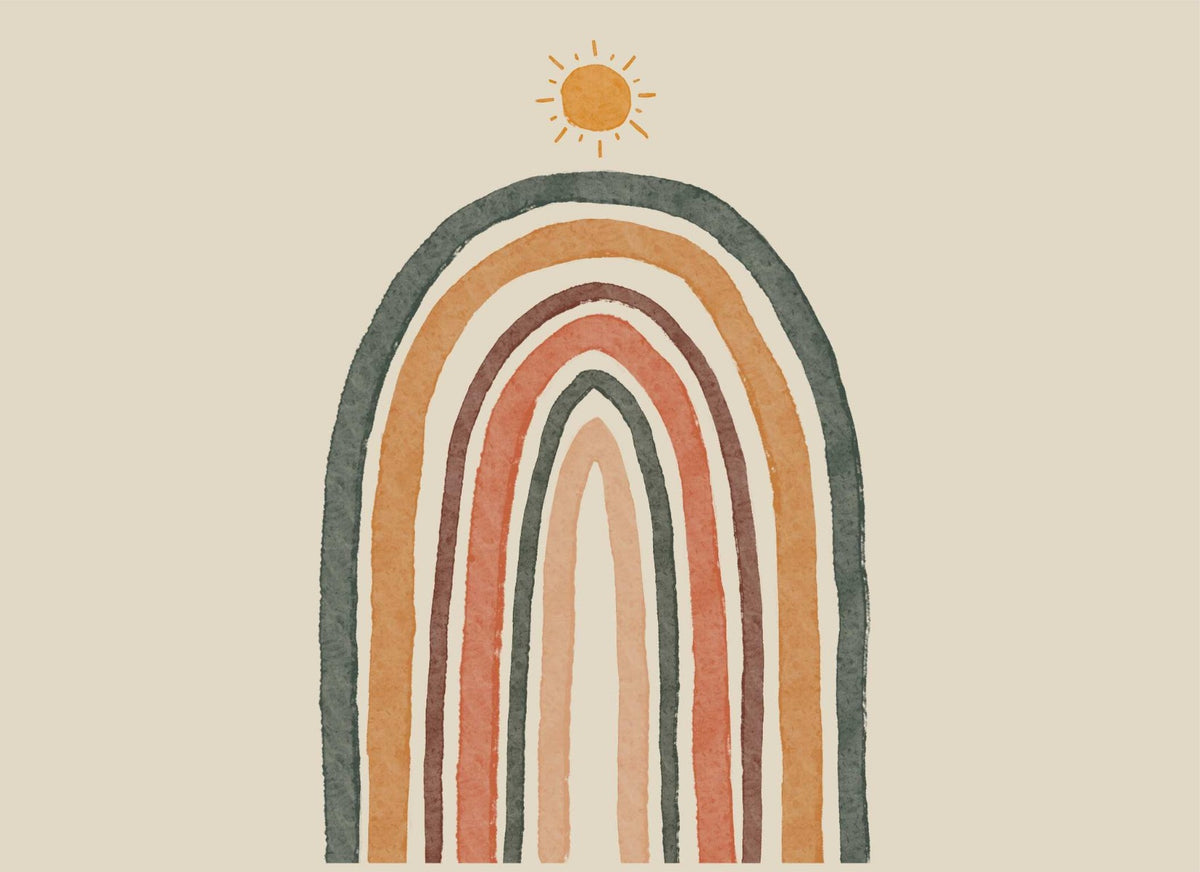 Boho Rainbow Nursery Wallpaper in your room