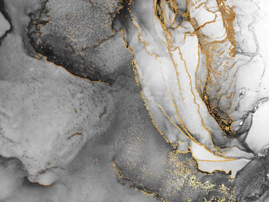 Black Gold Alcoholic Ink Wallpaper Mural