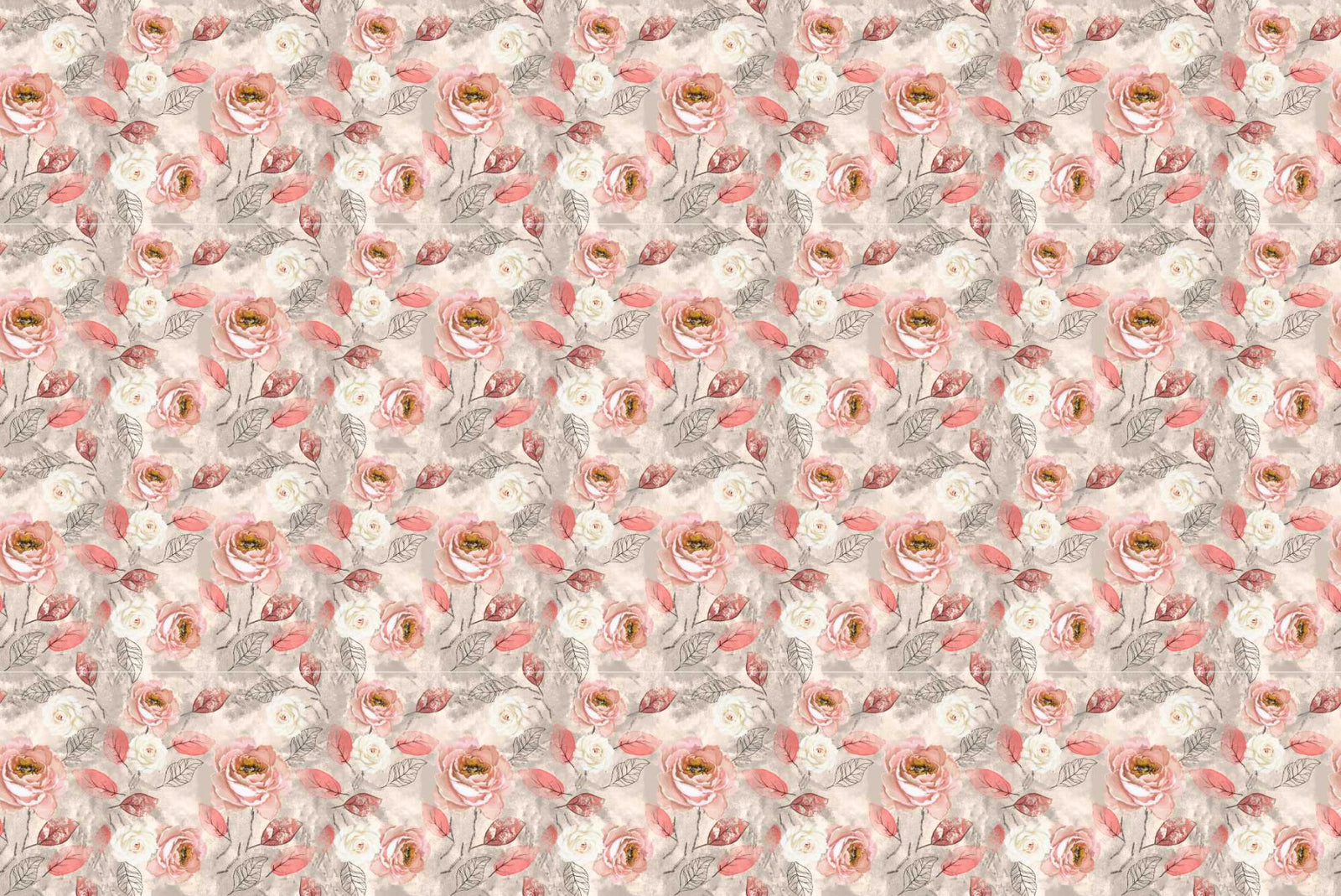 Watercolor Pink Flower Wallpaper Mural
