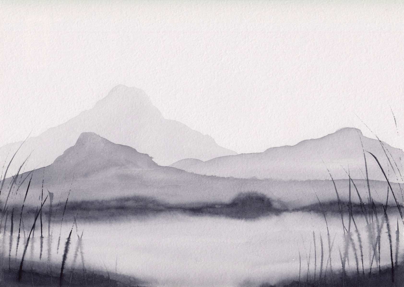 Watercolor Mountain Painting Wallpaper