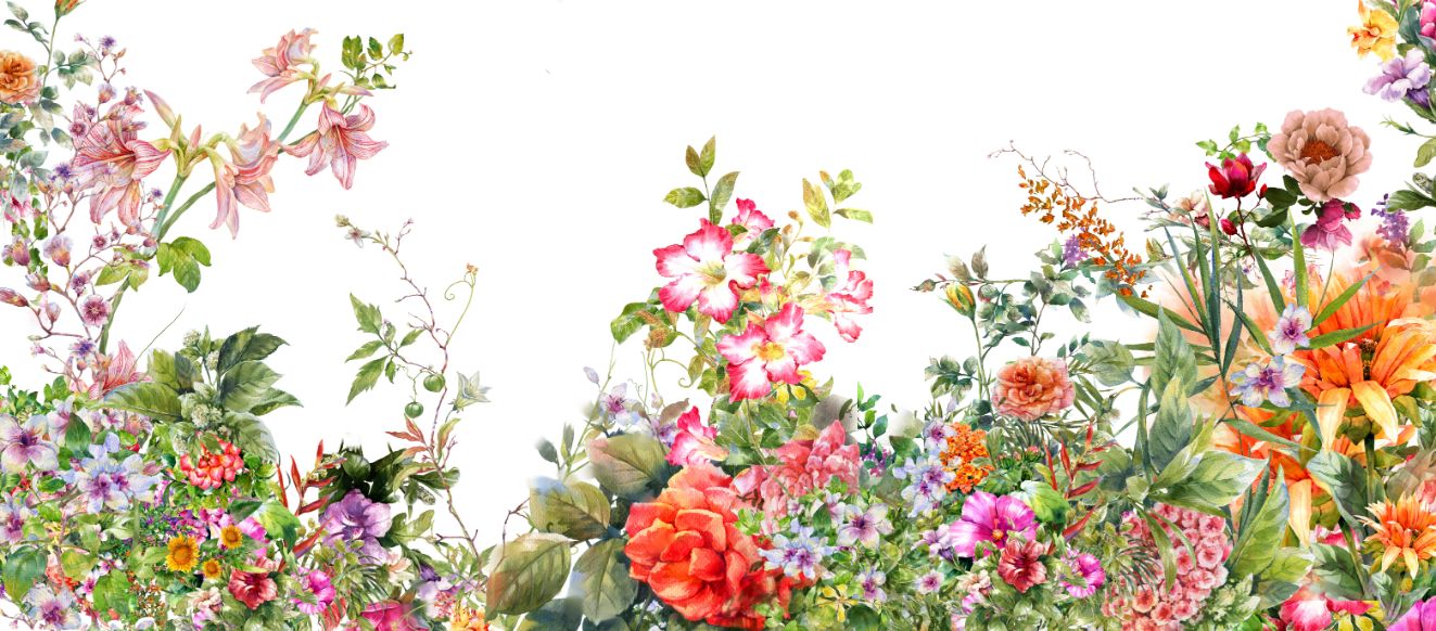 Watercolor Painting Leaves & flower Wallpaper