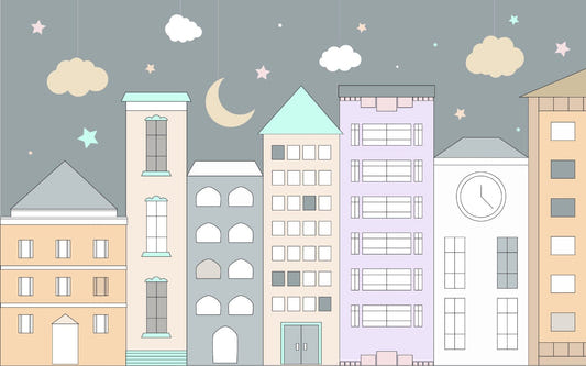 Kids Room Town Wallpaper
