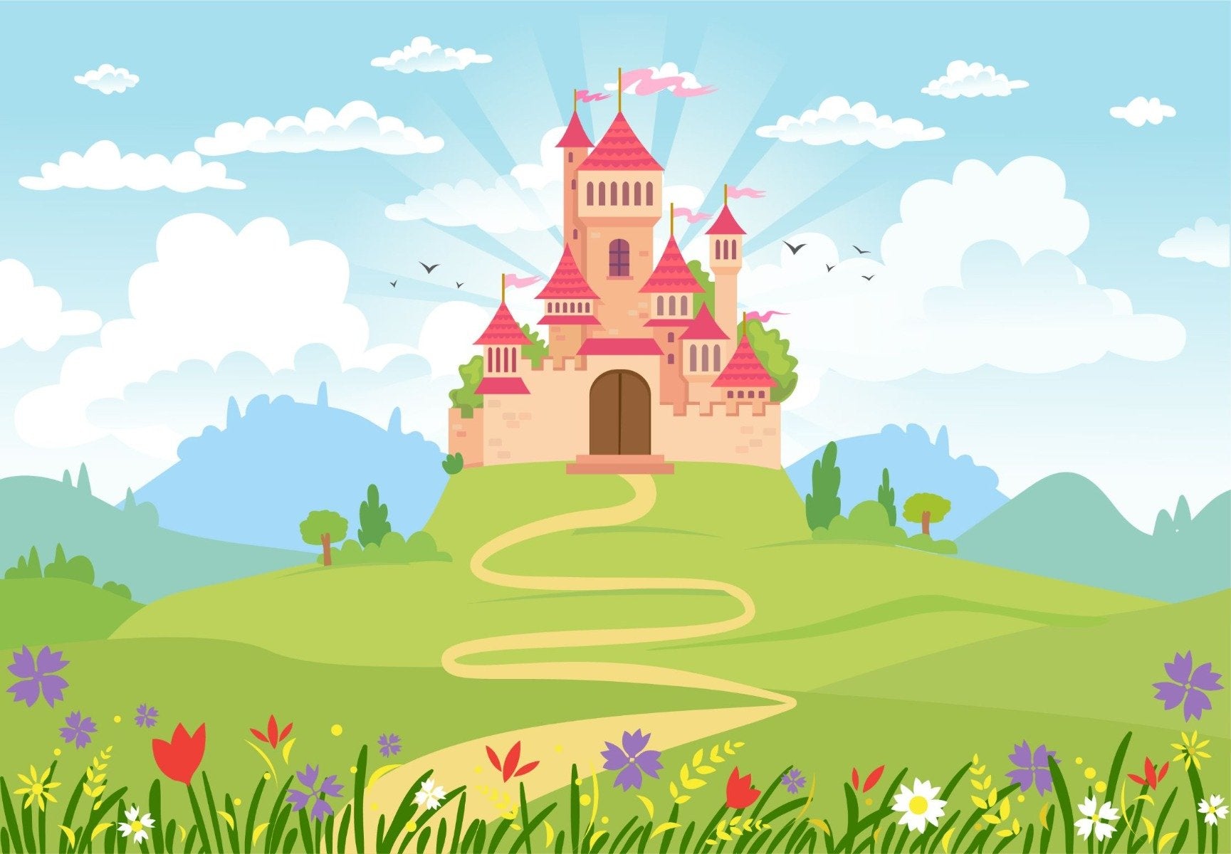 Fantacy Castle Wallpaper for Girls Room