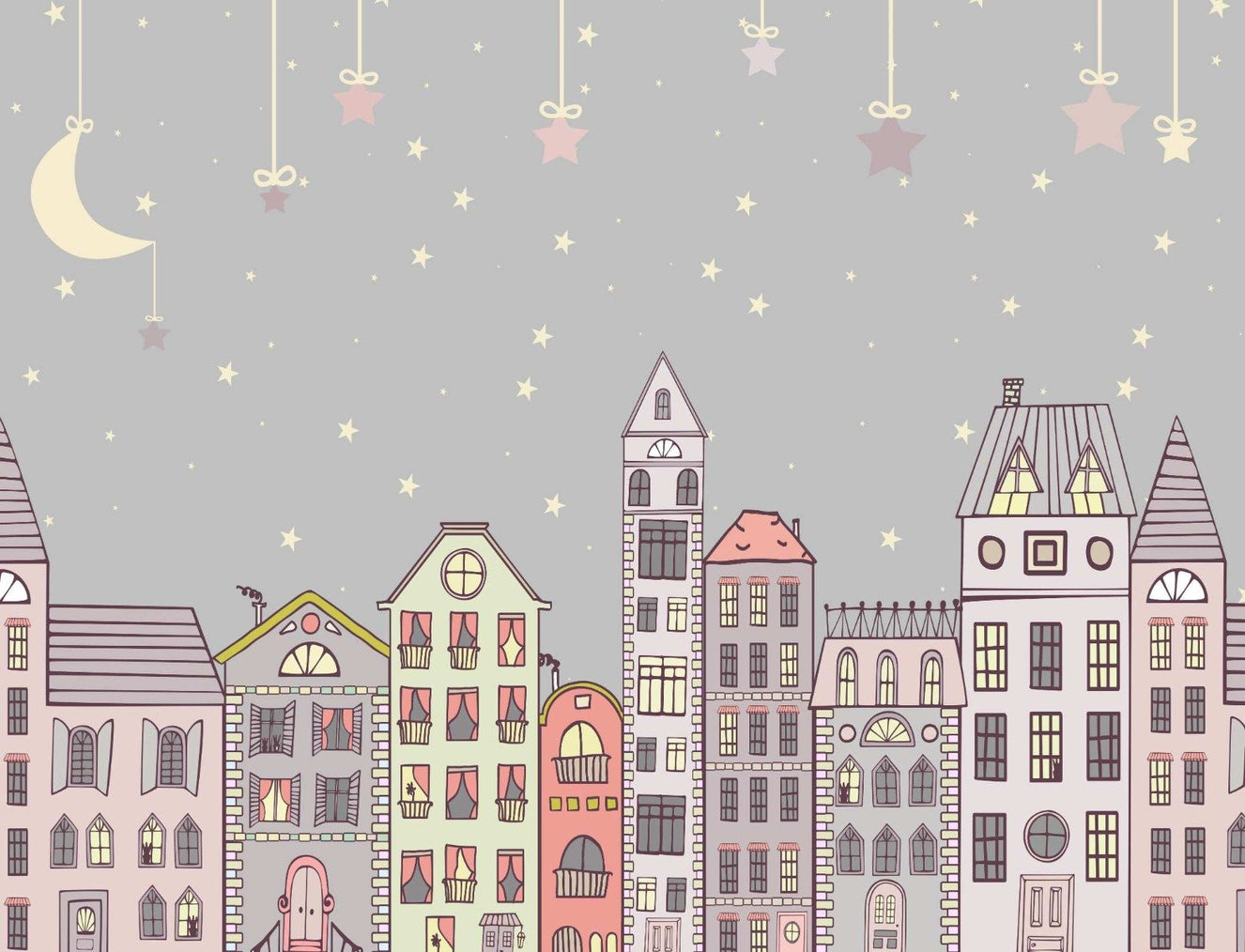 Cute Houses Wallpaper Murals