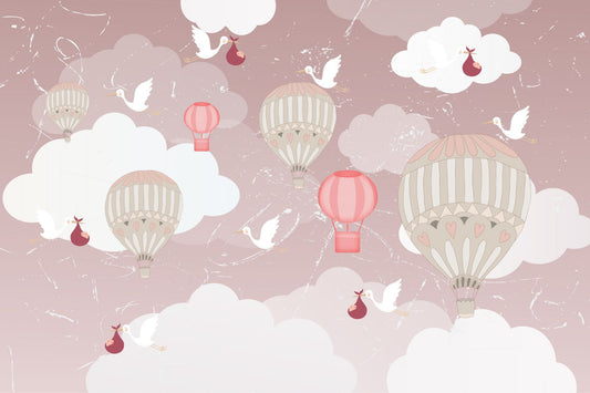 3D Hot Air Balloon Wallpaper Mural