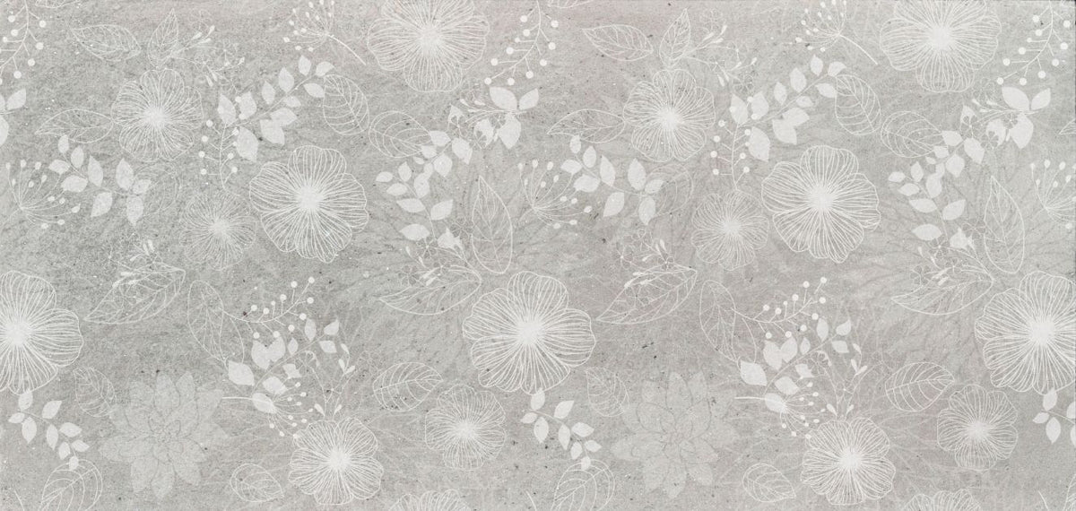 Elegant White and Gray Floral Wallpaper in your room