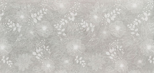 Elegant White and Gray Floral Wallpaper