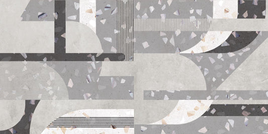 Gray Cement terrazzo tile wallpaper mural