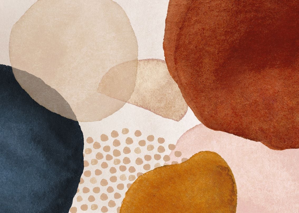 Boho Abstract Geometric Wallpaper in your room — zoomed
