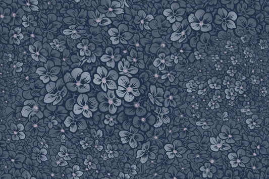 Navy Blue Garden Flower wallpaper Murals