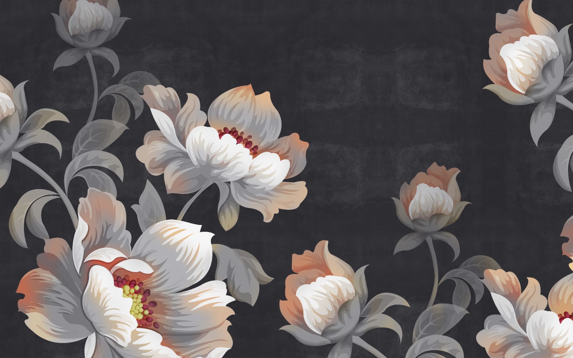 Floral Background Wallpaper in your room — zoomed
