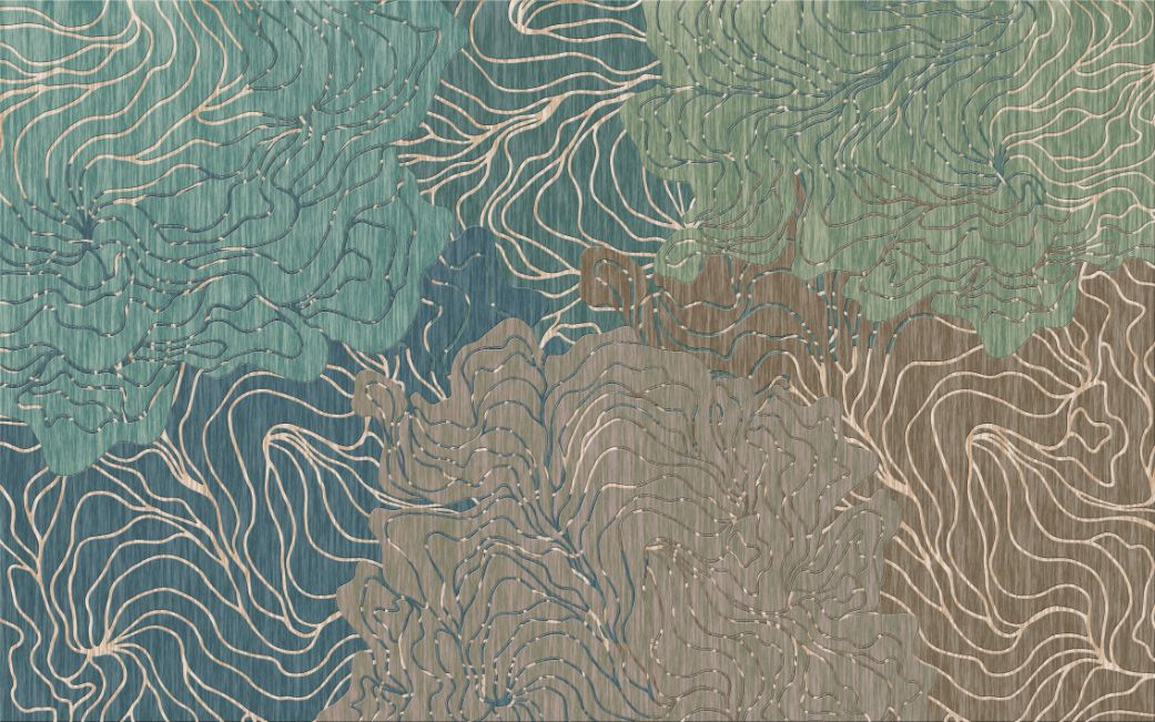 Modern abstract wavy wallpaper mural for dynamic home decor