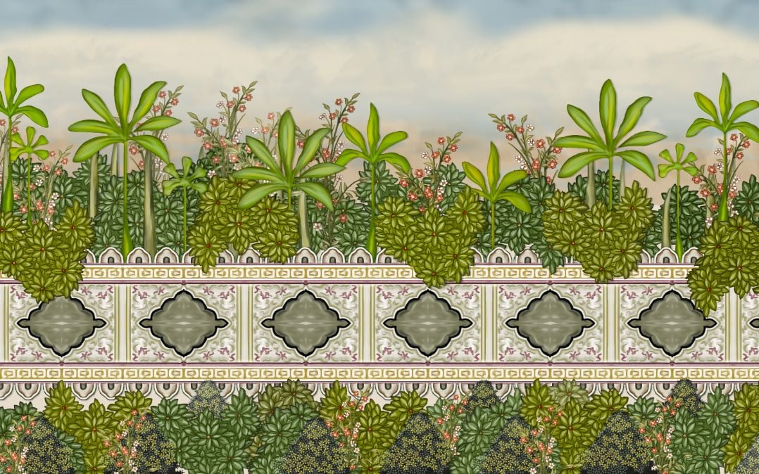 Palm Tropical Tree Royal Garden Green Wallpaper Murals in your room — zoomed