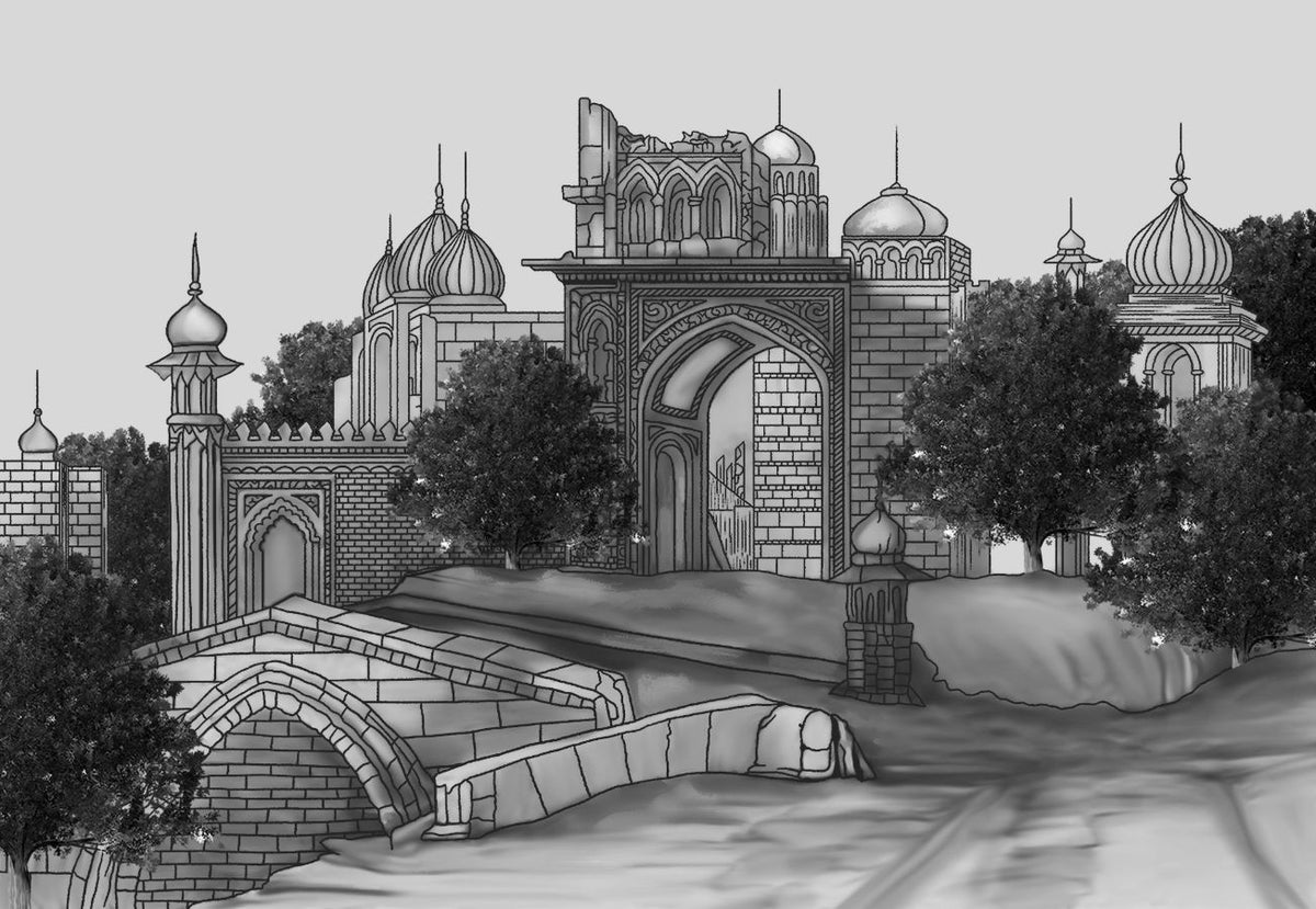 Mughal Mansion Wallpaper Murals in your room — zoomed