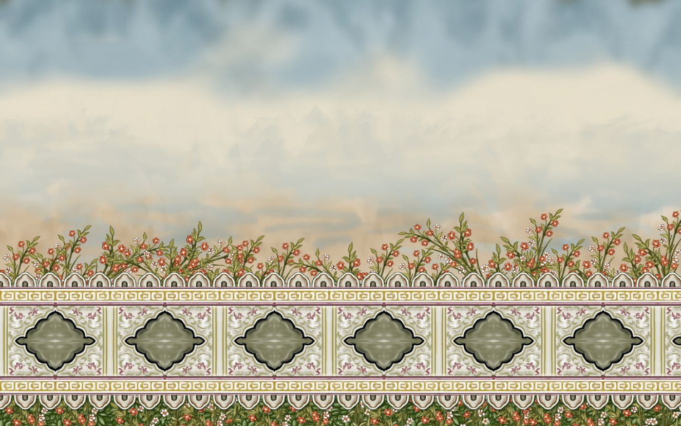 Mughal Garden Fence Wallpaper Mural