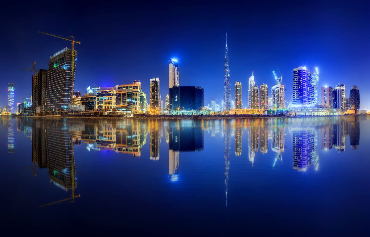 Panoramic Dubai in Night Wallpaper Murals in your room