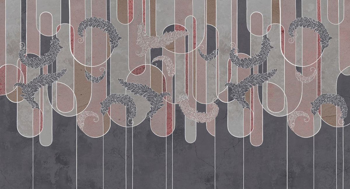 Art Deco Concrete Grunge Wallpaper Mural in your room — zoomed