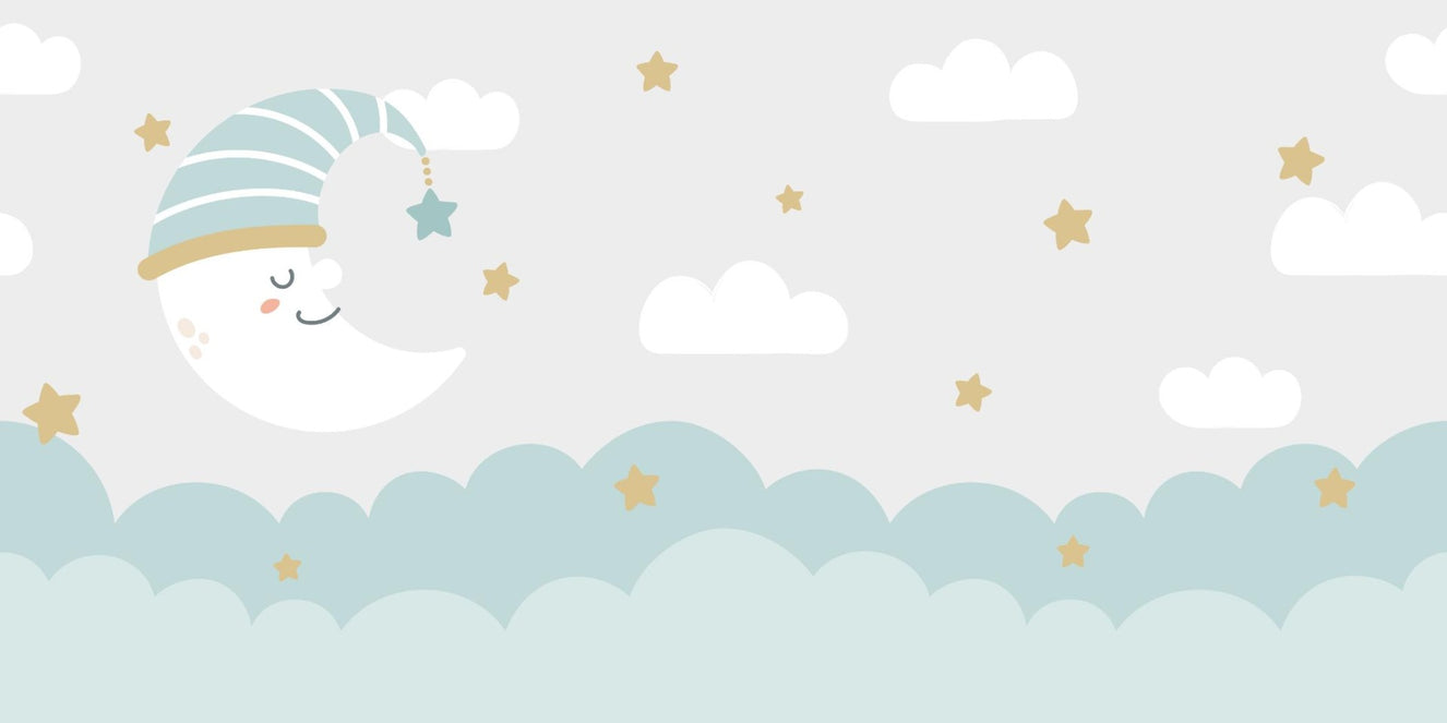 Clouds and Moon Wallpaper Murals