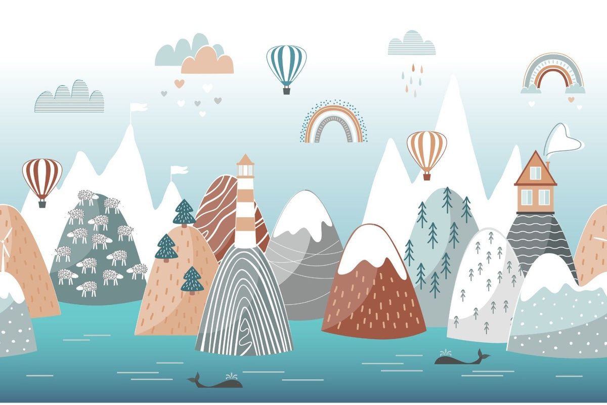 Abstract Mountain with Sea Wallpaper in your room — zoomed