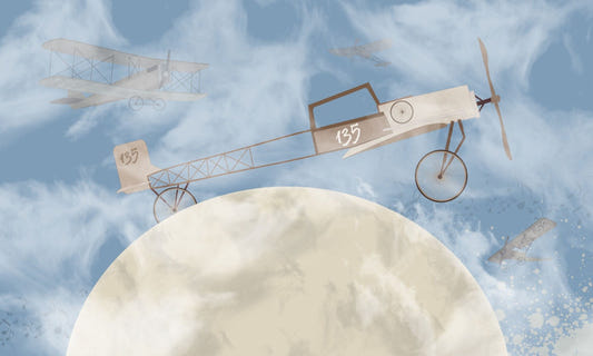 Planes on the Moon Wallpaper Murals