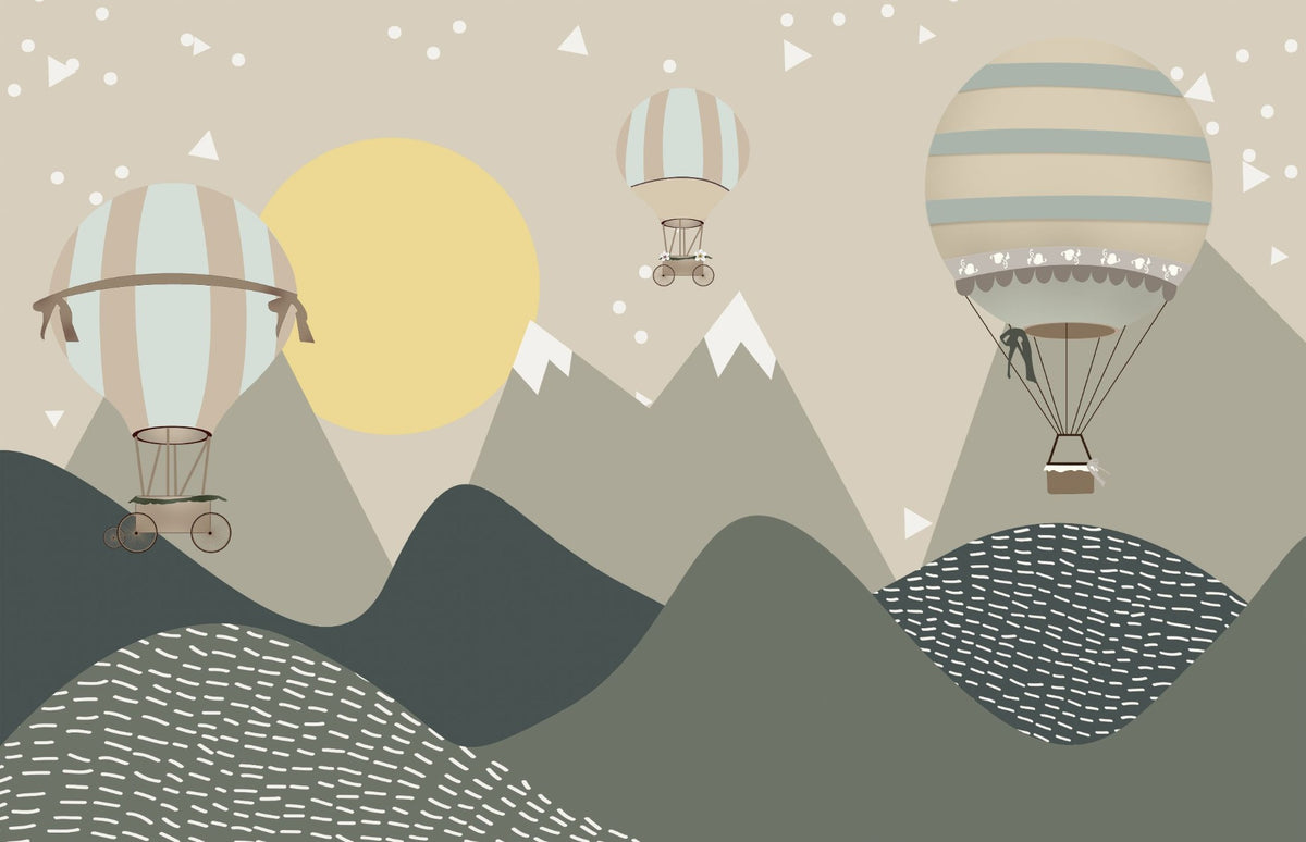 Mountains and Hot Air Balloons Wallpaper in your room