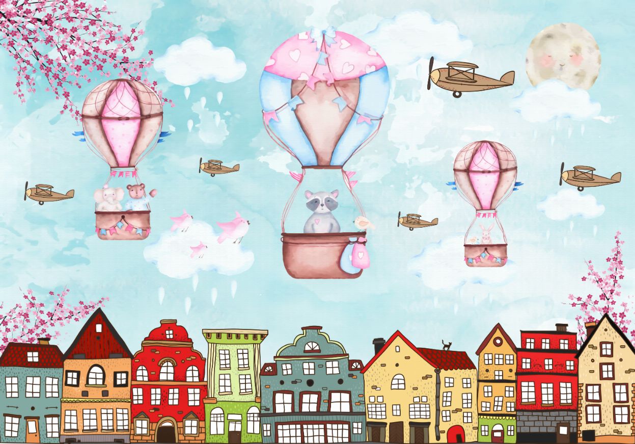 Hot Air Balloons Wallpaper Murals in your room — zoomed