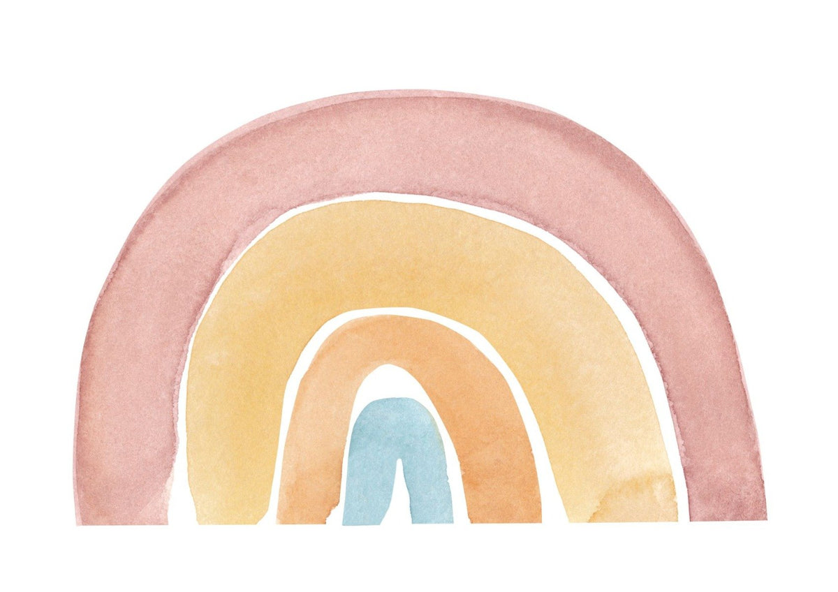 Watercolor Rainbow Colorful Wallpaper Murals in your room — zoomed