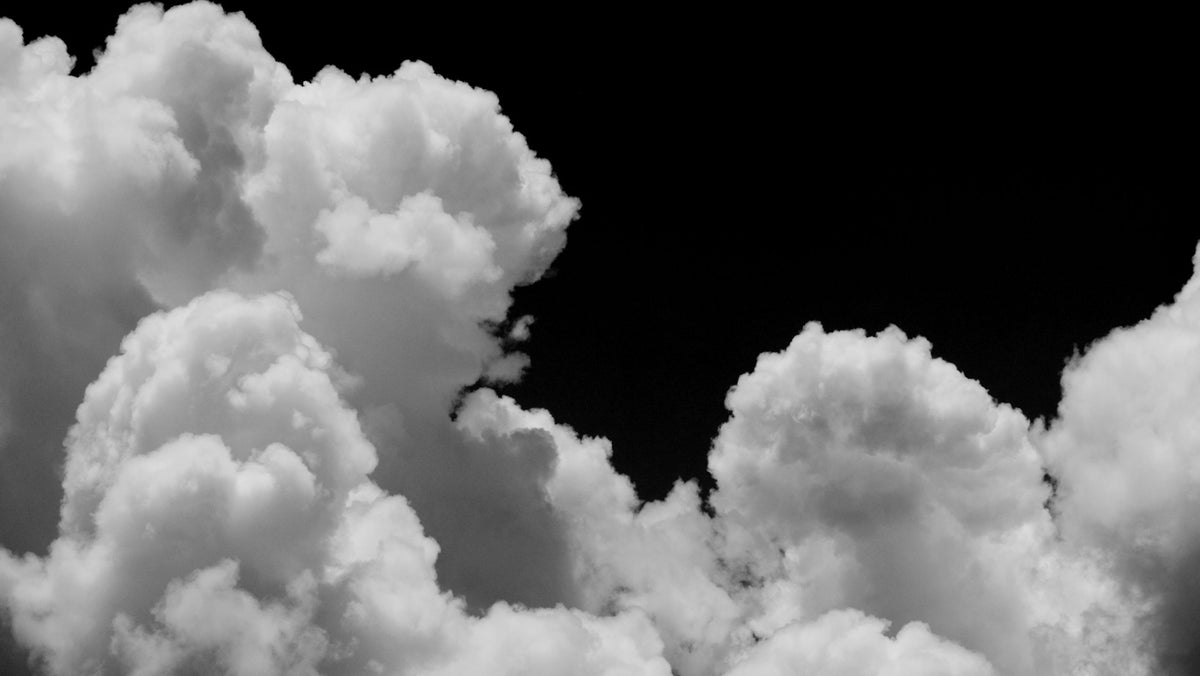 Black and white Clouds Wallpaper Mural in your room