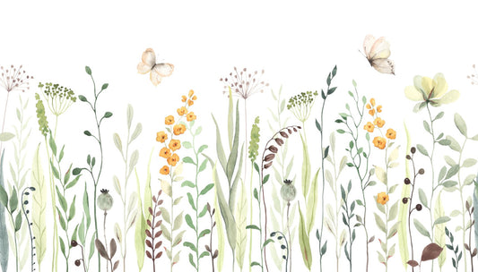 Watercolor Flower Wallpaper Mural