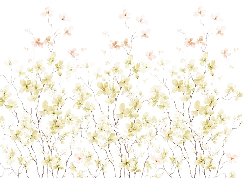 Watercolor yellow flower Wallpaper murals in your room — zoomed
