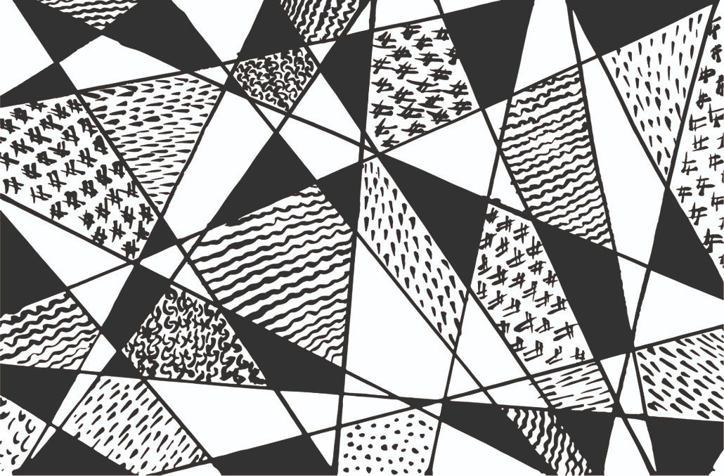 Black and white stroke line Wallpaper Mural