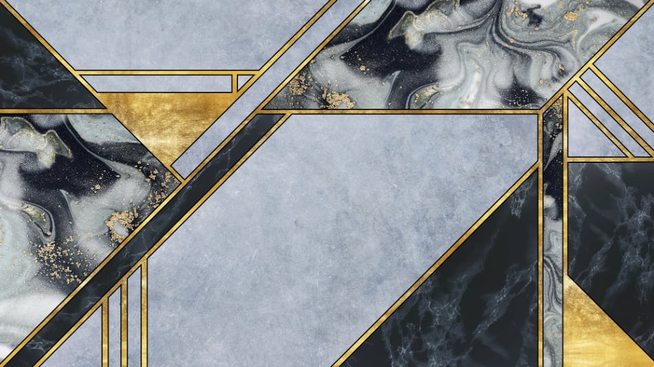Abstract Gold Geometric Marble Wallpaper Mural in your room