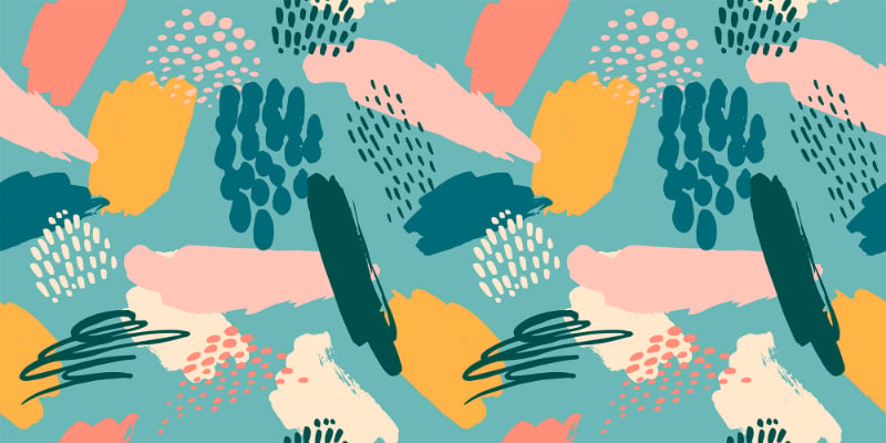 Multicolor Abstract Shapes Artistic Pattern Wallpaper