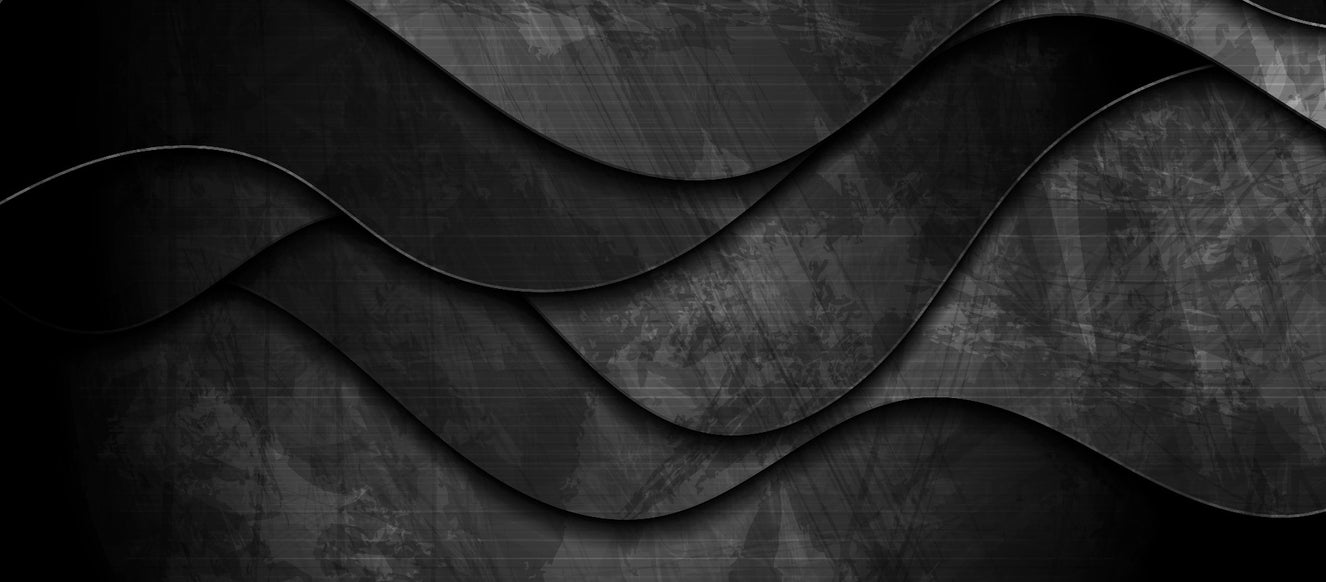 Black Grunge 3D Waves Corporate Wallpaper Mural