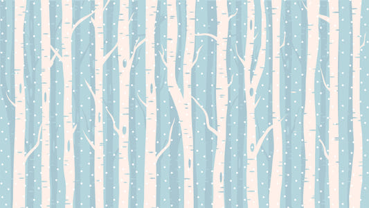 Blue Winter Forest Wallpaper Wall Mural