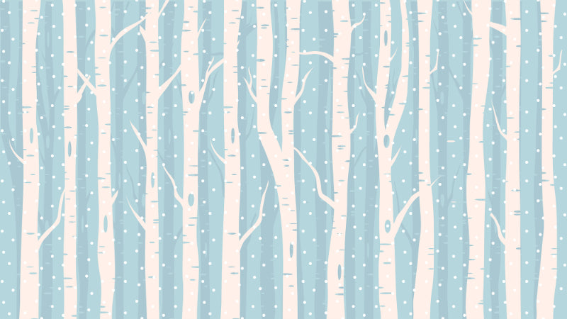 Blue Winter Forest Wallpaper Wall Mural