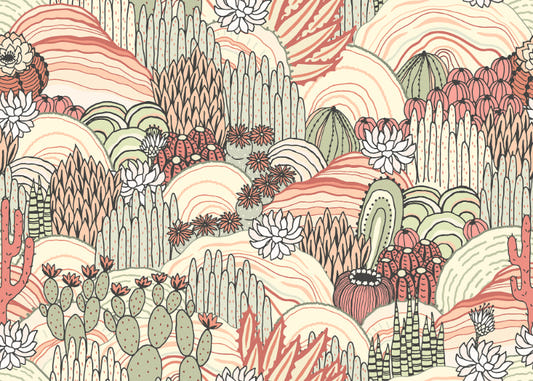Multicolor Cactus and Succulents Wallpaper Murals