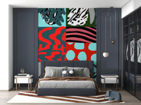 A graceful subtle pattern wall mural in cool, natural tones.

