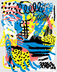 A beautiful modern art wall mural of delicate lines.