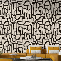 Abstract Stones Wallpaper on a living room wall

