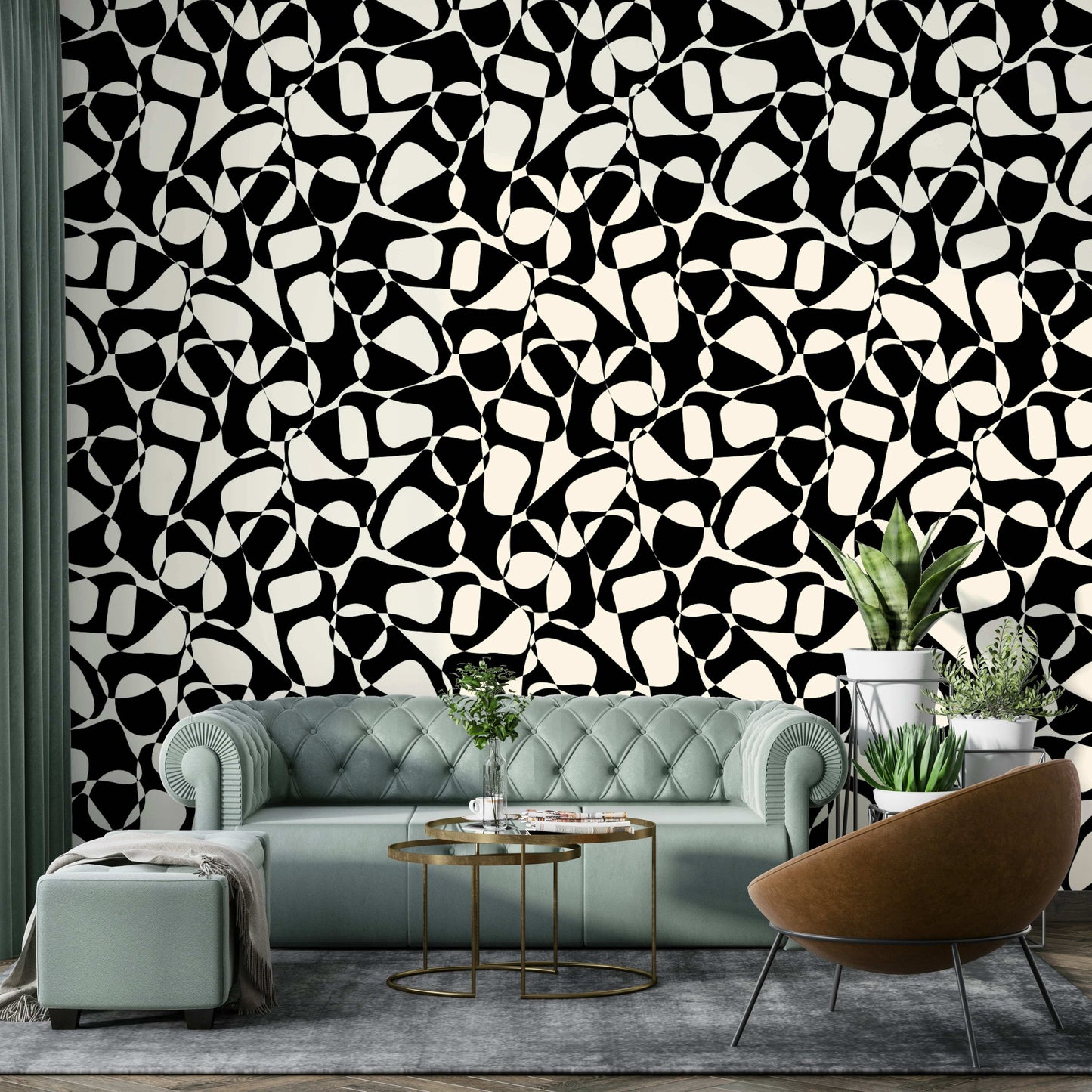 This is the Cropped Shapes abstract geometric wallpaper.
