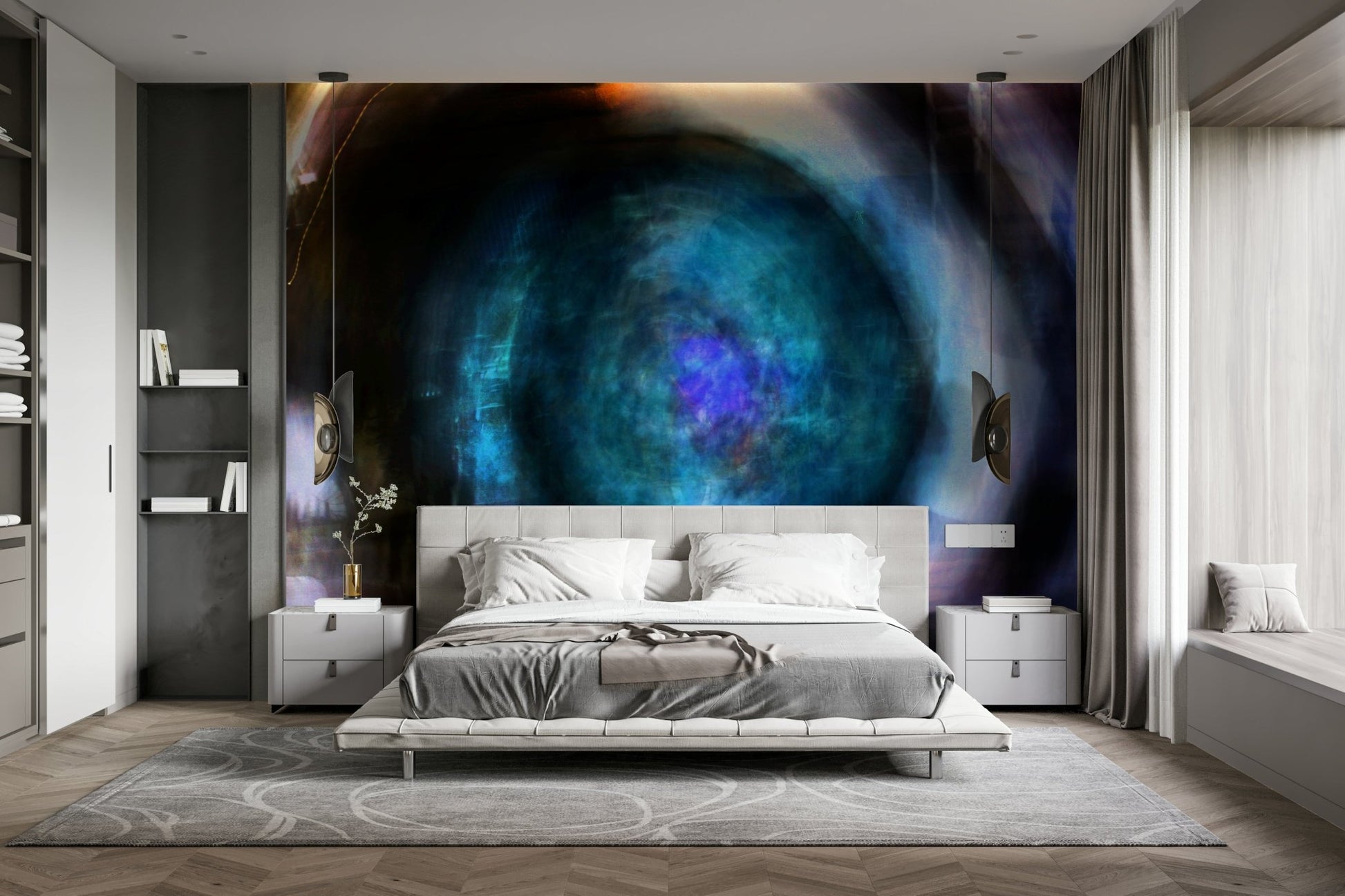 Wall covering promoting calm and creativity.

