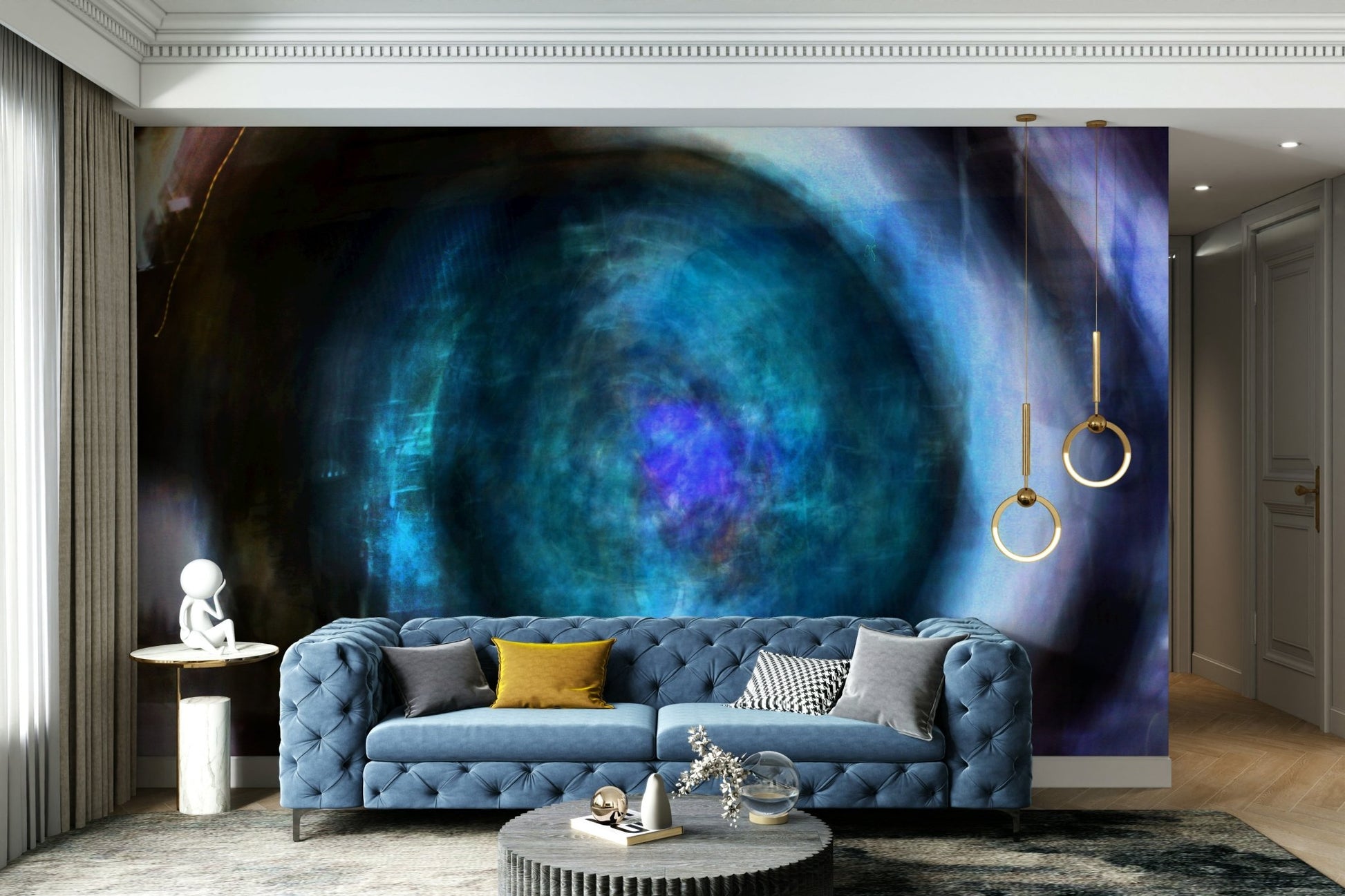 Smooth, flowing lines and soft edges.

