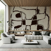 An artistic soft focus mural on minimalist wallpaper.